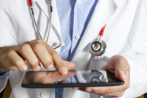 Doctor Using A Hospital Mobile App